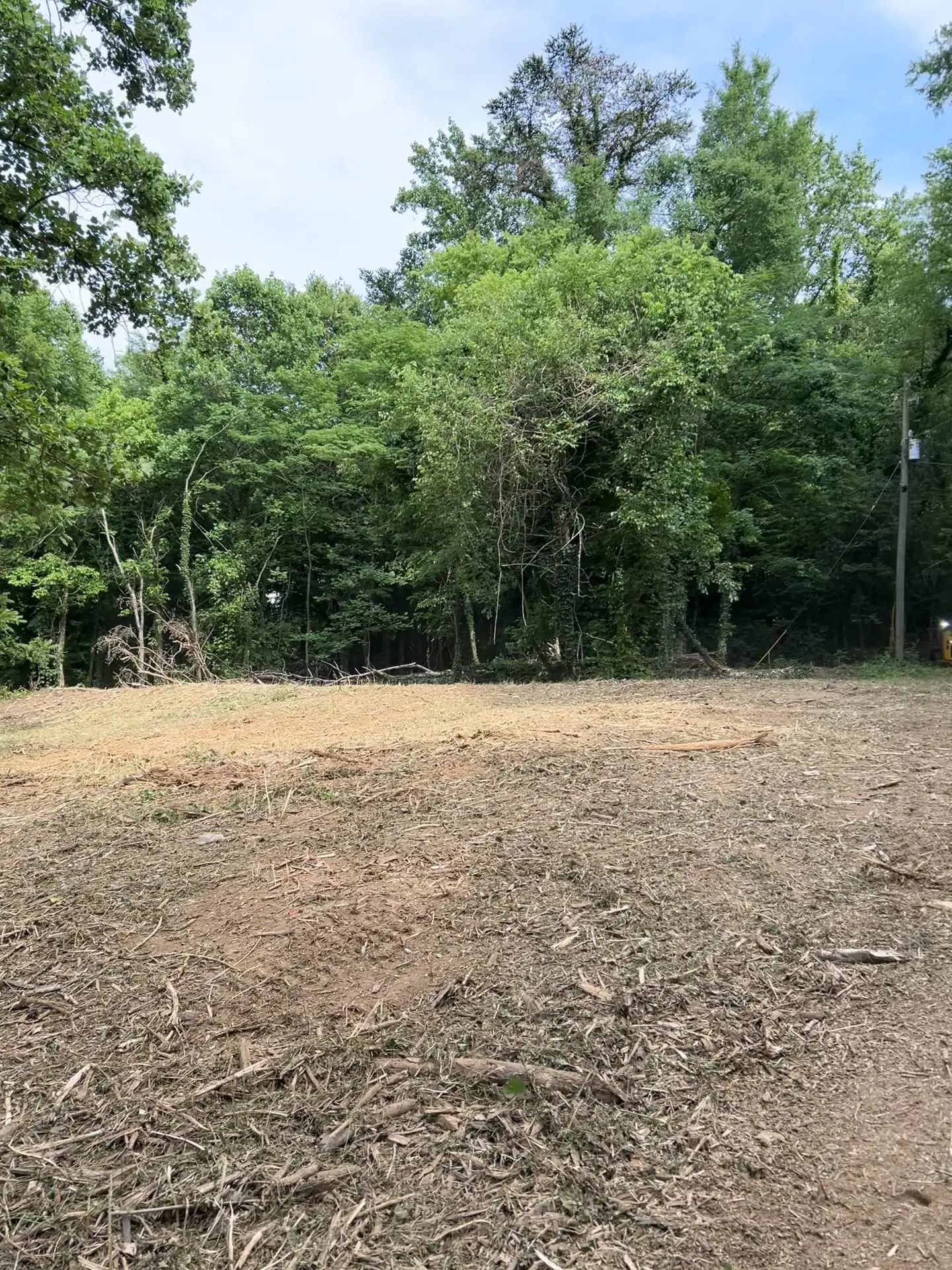 Cleared and mulched lot near Knoxville, Tennessee